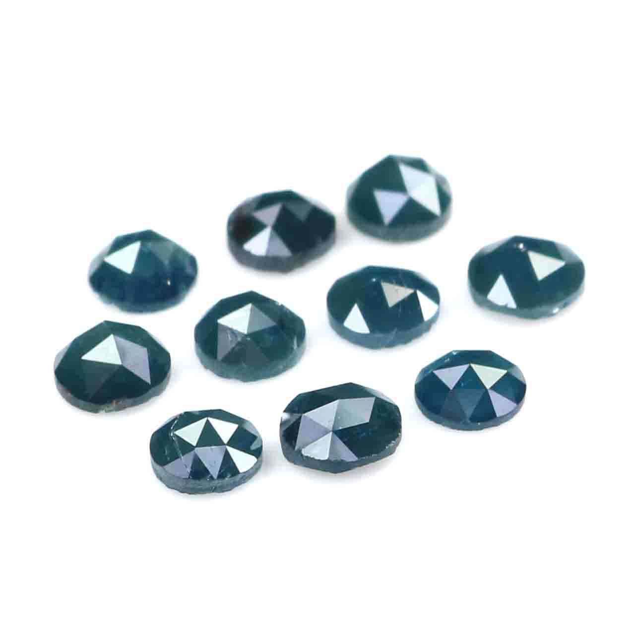 2.03 CT Natural Loose Round Rose Cut Diamond Blue Color Round Cut Diamond 3.55 MM Natural Loose Blue Diamond Round Rose Cut Diamond QL2414