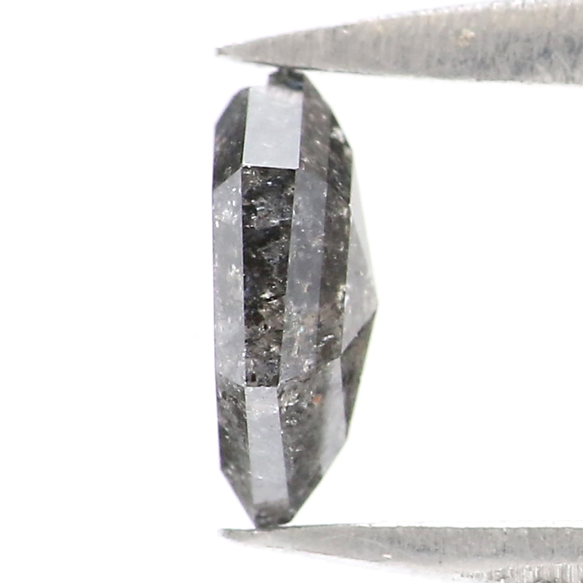 0.37 CT Natural Loose Hexagon Shape Diamond Salt And Pepper Hexagon Diamond 5.75 MM Natural Black Grey Color Hexagon Rose Cut Diamond KQ2539