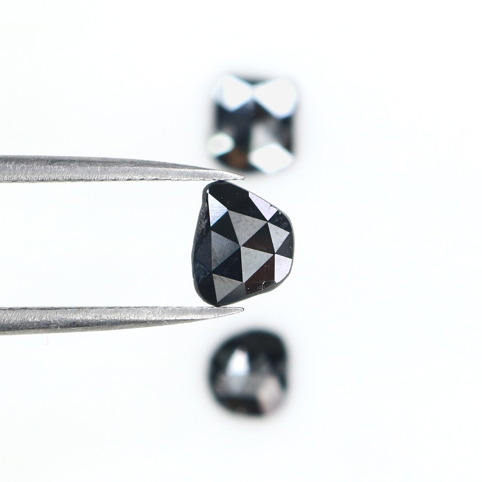 1.60 CT Natural Loose Slice Shape Diamond Black Color Slice Cut Diamond 7.55 MM Natural Loose Black Color Slice Rose Cut Diamond LQ2670