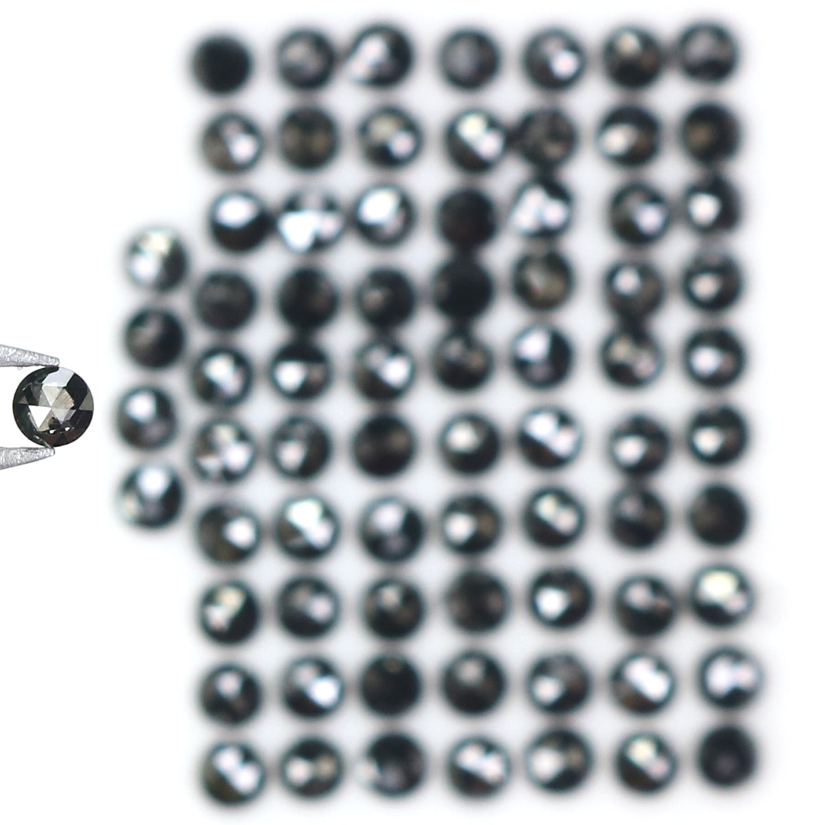 3.34 CT Natural Loose Round Rose Cut Diamond Black Color Round Shape Diamond 2.20 MM Natural Loose Black Color Round Rose Cut Diamond KQ2456