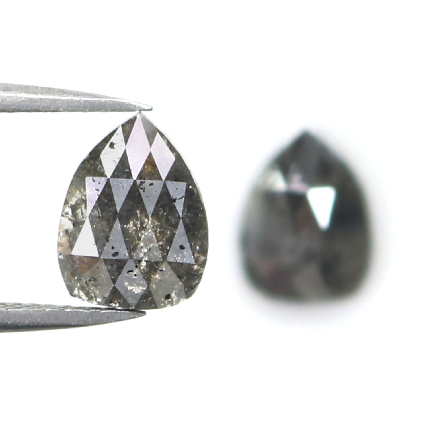 3.11 CT Natural Loose Pear Pair Diamond Grey Color Pear Cut Diamond 9.20 MM Natural Loose Pear Rose Cut Diamond Pear Cut Pair Diamond LQ6894