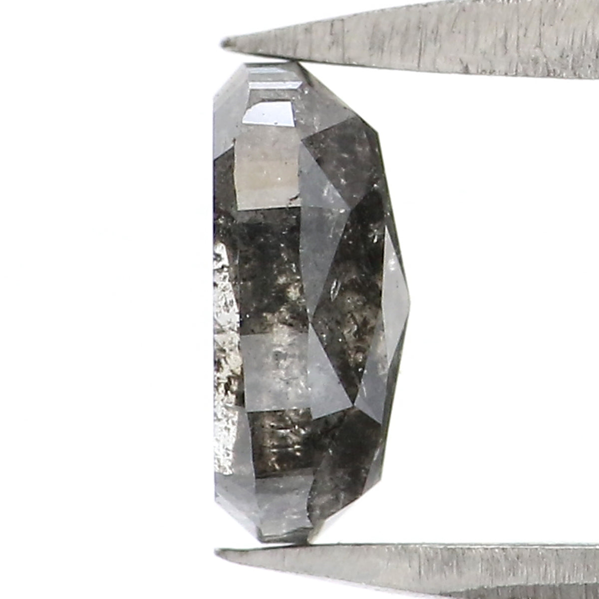 Natural Loose Oval Salt And Pepper Diamond Black Grey Color 0.74 CT 6.24 MM Oval Shape Rose Cut Diamond L2314
