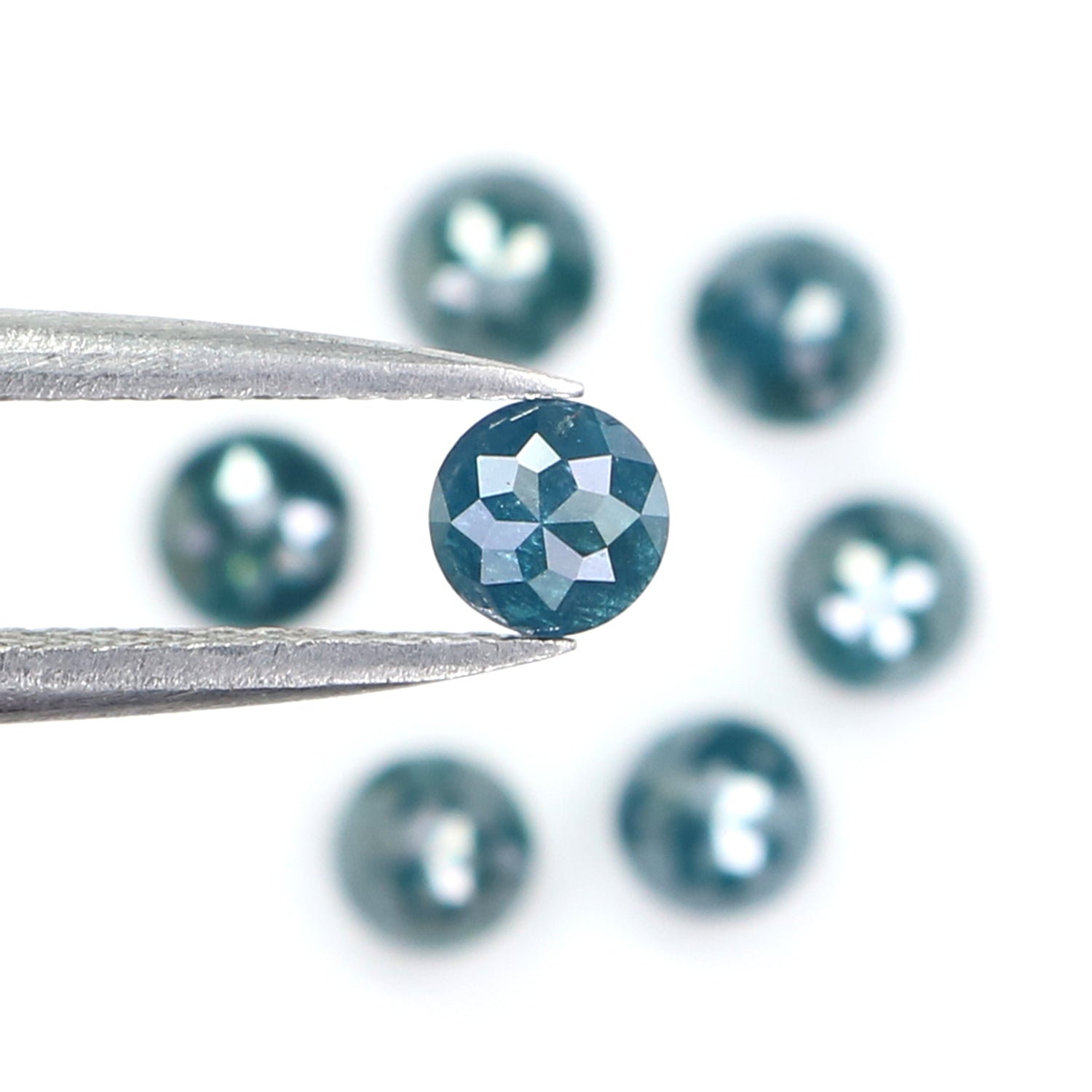 2.30 CT Natural Loose Rose Cut Diamond Blue Color Round Cut Diamond 3.90 MM Natural Loose Blue Diamond Round Rose Cut Shape Diamond LQ2386