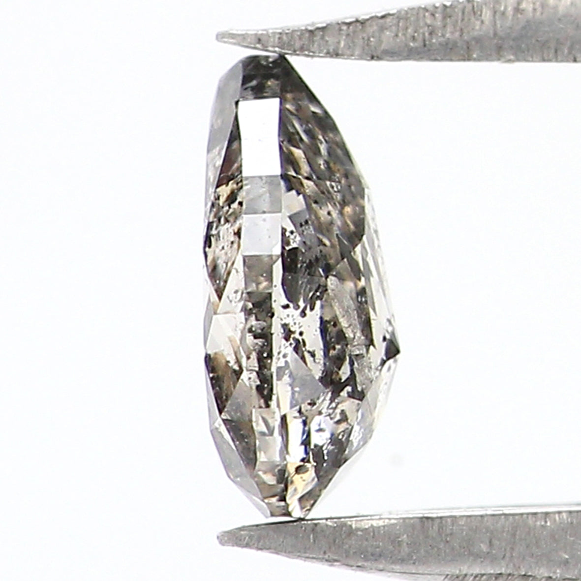 0.38 CT Natural Loose Pear Shape Diamond Salt And Pepper Pear Rose Cut Diamond 5.55 MM Black Grey Color Pear Shape Rose Cut Diamond LQ1961