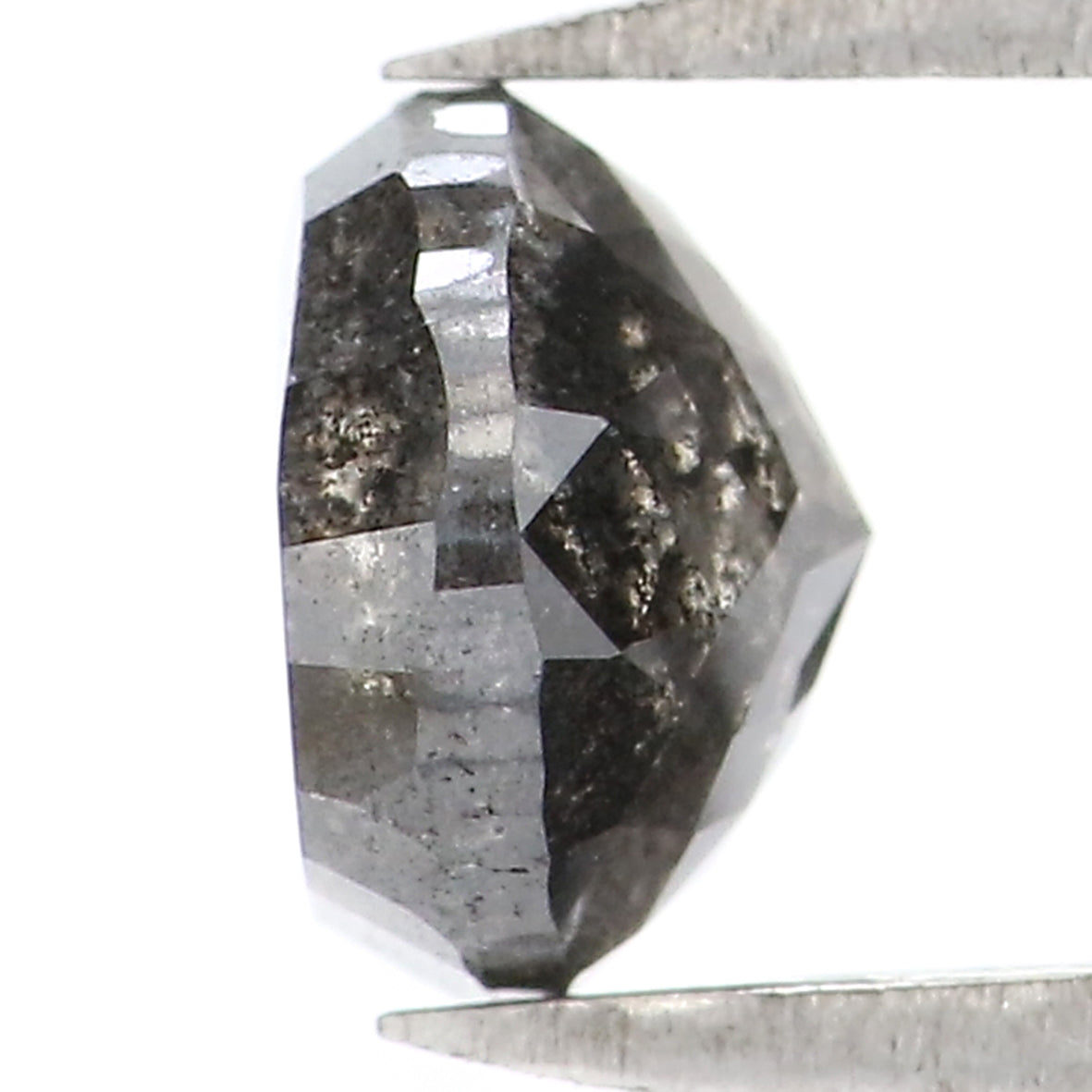 1.06 Ct Natural Loose Round Rose Cut Diamond Salt and Pepper Round Shape Diamond 5.80 MM Natural Black Gray Color Rose Cut Diamond KQ2092