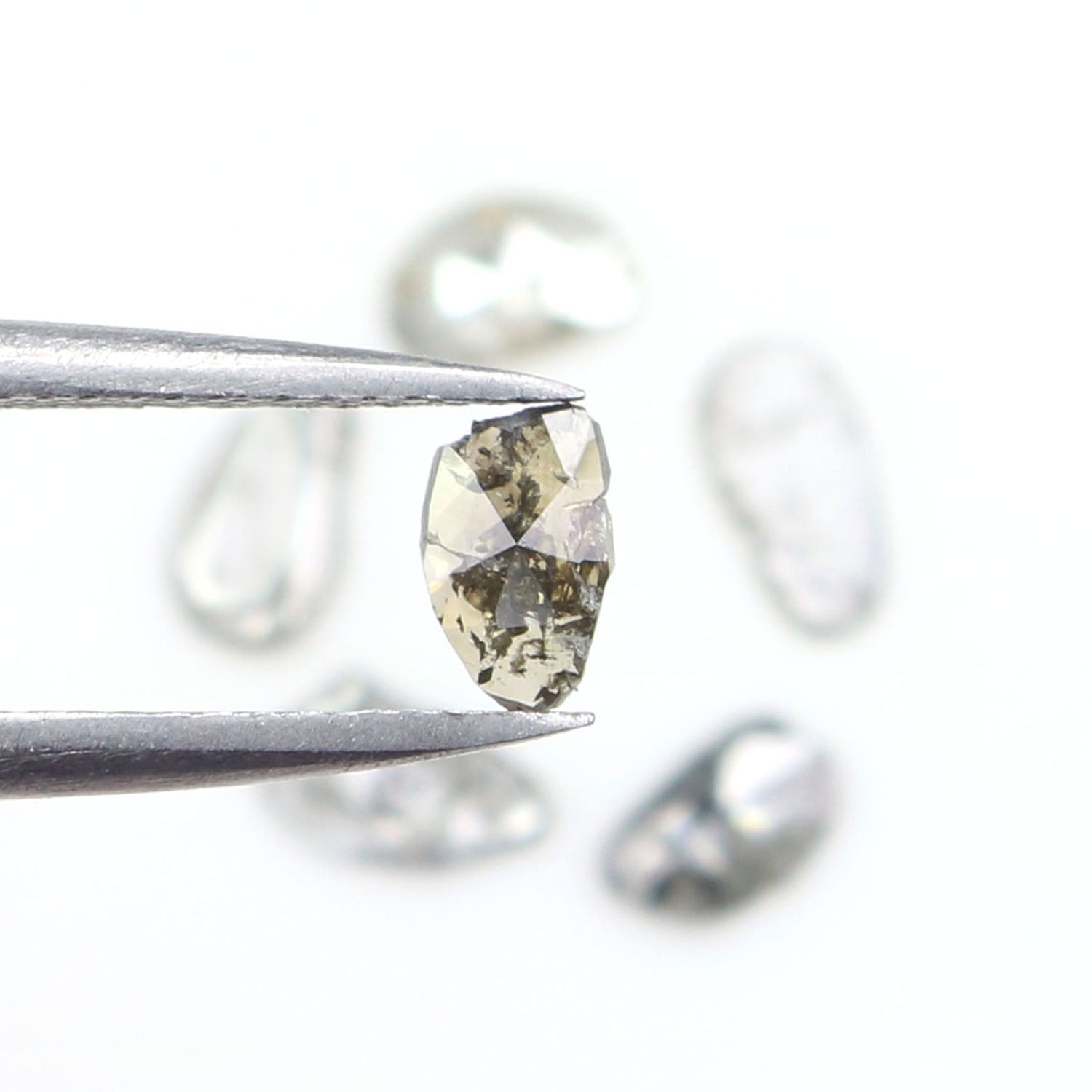1.09 Ct Natural Loose Slice Shape Diamond Slice Salt And Pepper Diamond 5.25 MM Slice Natural Loose Diamond Slice Black Grey Diamond LQ2503