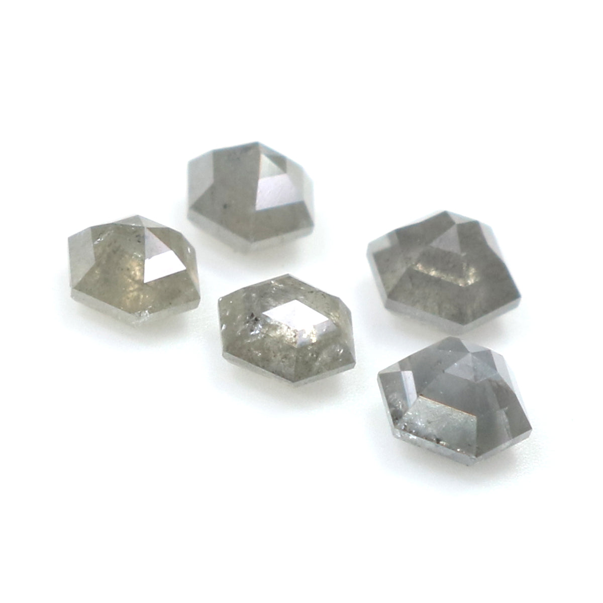 1.01 CT Natural Loose Hexagon Shape Diamond Grey Color Hexagon Cut Diamond 3.10 MM Natural Loose Grey Hexagon Shape Rose Cut Diamond QK1837