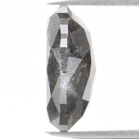 Natural Loose Oval Salt And Pepper Diamond Black Grey Color 2.30 CT 9.35 MM Oval Shape Rose Cut Diamond KDL1110