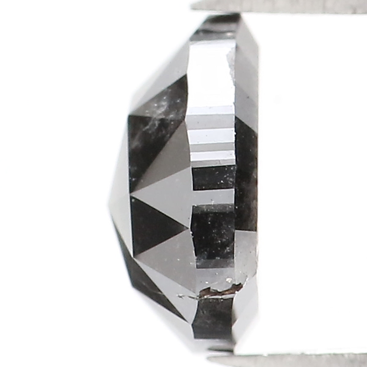 1.25 CT Natural Loose Triangle Shape Diamond Salt And Pepper Triangle Diamond 6.95 MM Black Grey Color Triangle Cut Rose Cut Diamond LQ1382