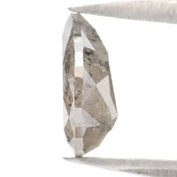 Natural Loose Pear Salt And Pepper Diamond Black Grey Color 0.94 CT 7.72 MM Pear Shape Rose Cut Diamond KDK2536