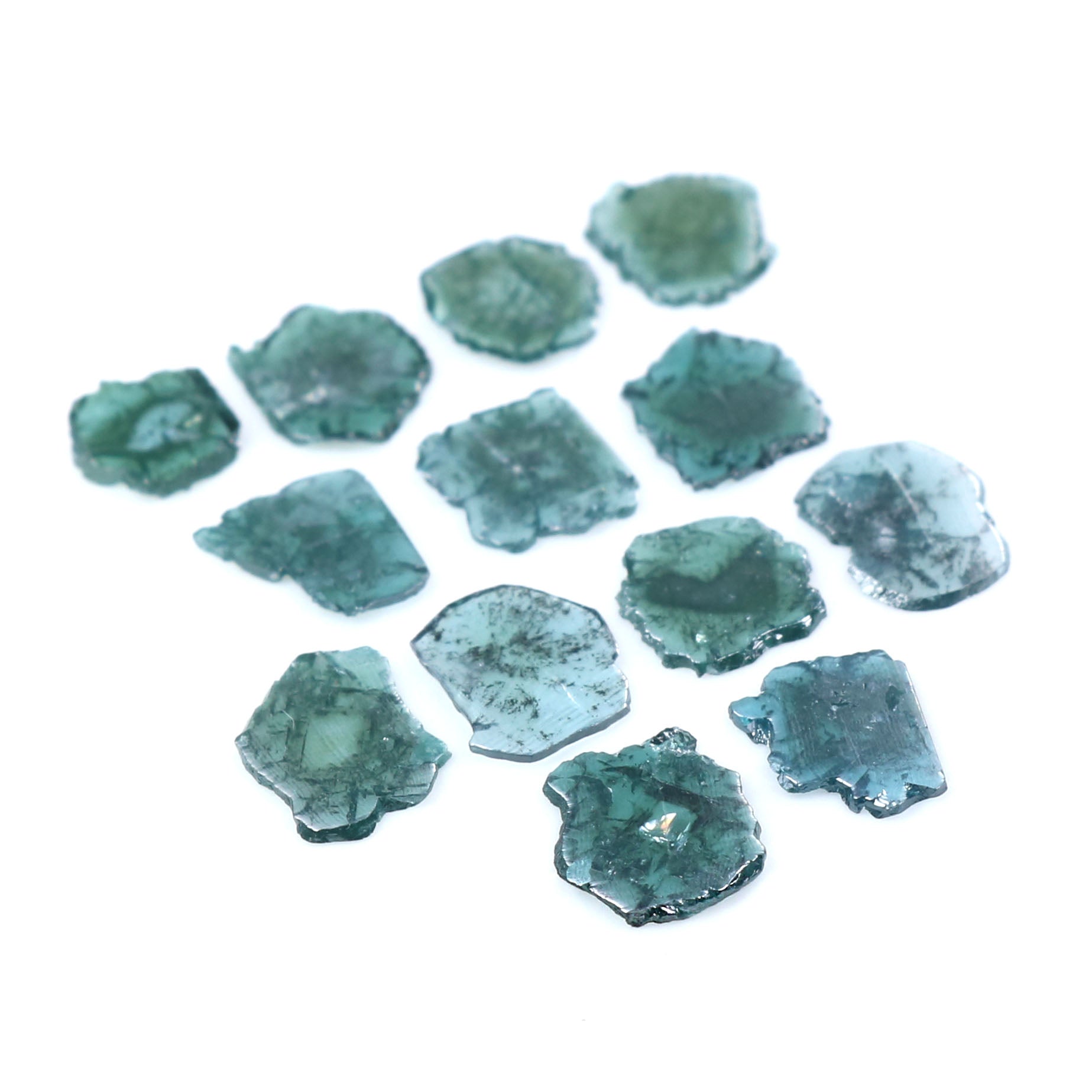 2.75 CT Natural Loose Slice Shape Diamond Blue Color Slice Cut Diamond 5.00 MM Natural Loose Blue Diamond Slice Irregular Cut Diamond LQ9178