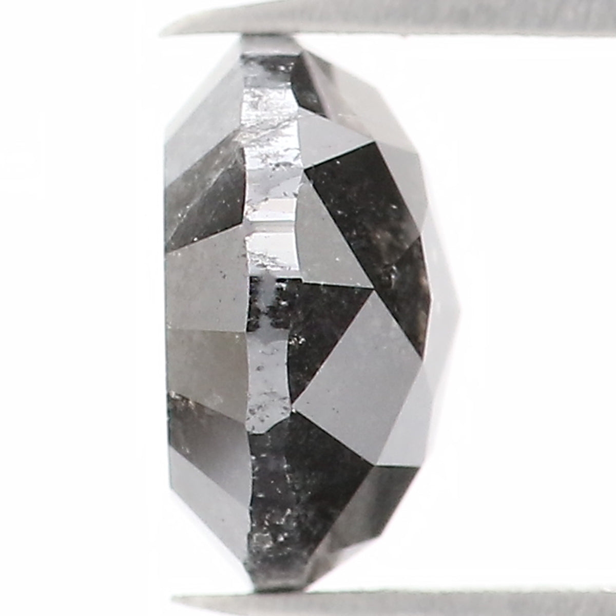 1.35 CT Natural Loose Round Rose Cut Diamond Salt And Pepper Round Diamond 6.55 MM Natural Loose Black Grey Color Rose Cut Diamond LQ1203
