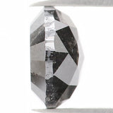 Natural Loose Round Rose Cut Salt And Pepper Diamond Black Grey Color 1.35 CT 6.55 MM Rose Cut Shape Diamond L1203