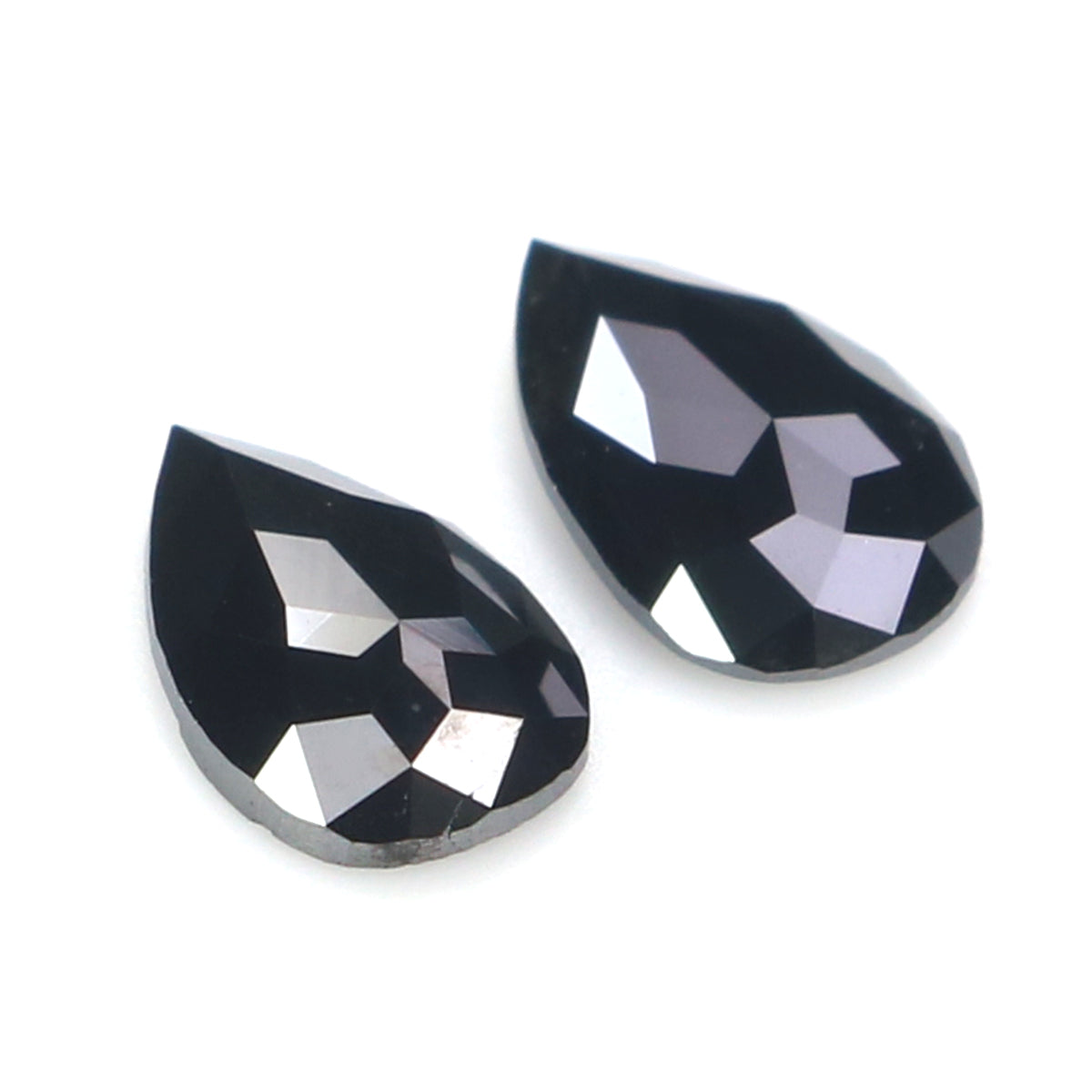 0.69 CT Natural Loose Pear Cut Pair Diamond Black Color Pear Shape Diamond 6.30 MM Natural Loose Black Diamond Pear Rose Cut Diamond KQ2636
