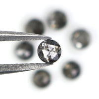 Natural Loose Round Rose Cut Diamond, Salt And Pepper Round Diamond, Natural Loose Diamond, Rose Cut Diamond, 1.10 CT Round Shape L2782