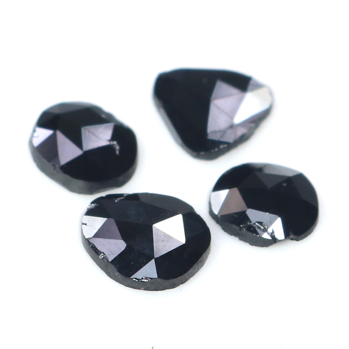 1.20 CT Natural Loose Slice Shape Diamond Black Color Slice Cut Diamond 6.05 MM Natural Loose Black Color Slice Rose Cut Diamond KQ2625