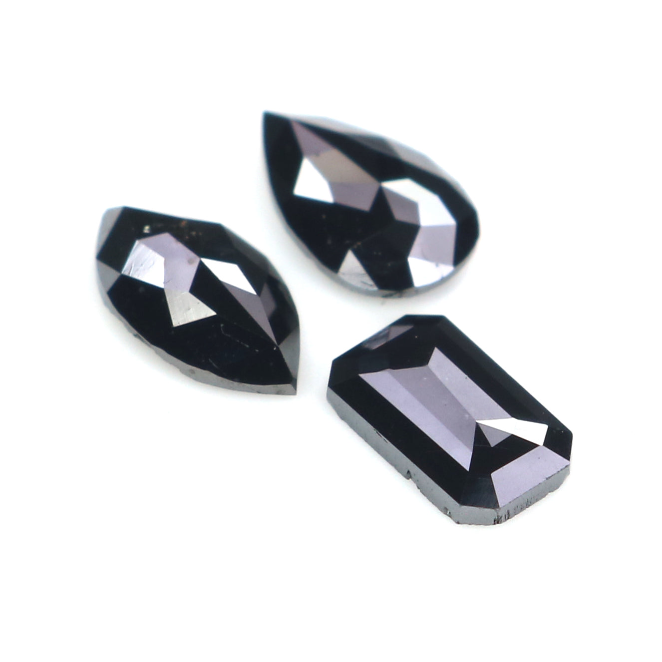 1.04 CT Natural Loose Mix Shape Diamond Black Color Mix Shape Diamond 6.75 MM Natural Loose Black Color Mix Shape Rose Cut Diamond KQ2639