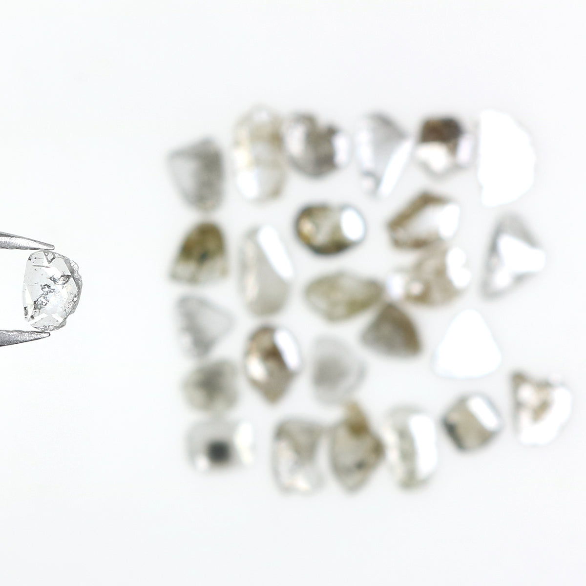 2.10 Ct Natural Loose Slice Shape Diamond Salt And Pepper Slice Cut Diamond 3.30 MM Natural Black Grey Diamond Irregular Cut Diamond LQ1667