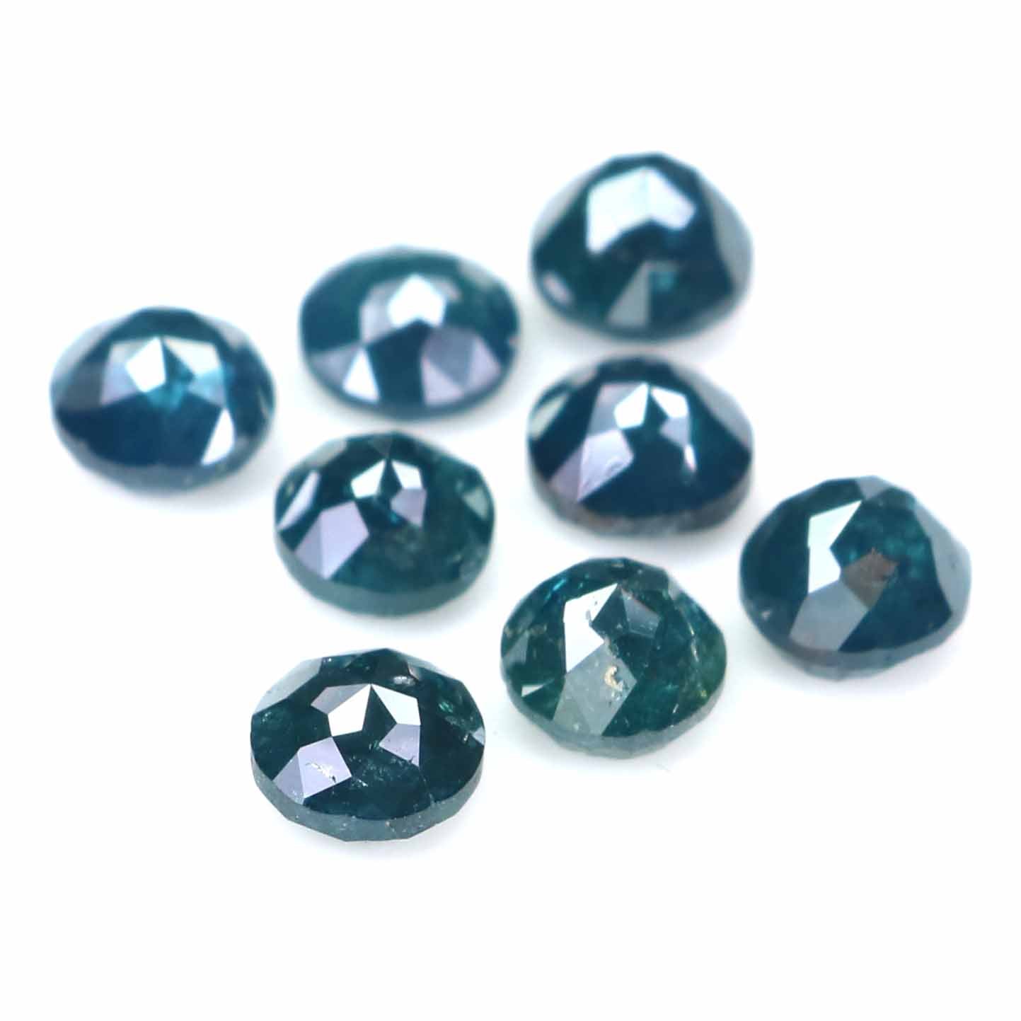 2.33 CT Natural Loose Round Rose Cut Diamond Blue Color Round Cut Diamond 3.65 MM Natural Blue Color Diamond Round Rose Cut Diamond KQ2546