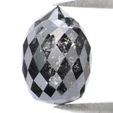 Natural Loose Drop Salt And Pepper Diamond Black Grey Color 2.16 CT 8.10 MM Drop Shape Rose Cut Diamond L2049
