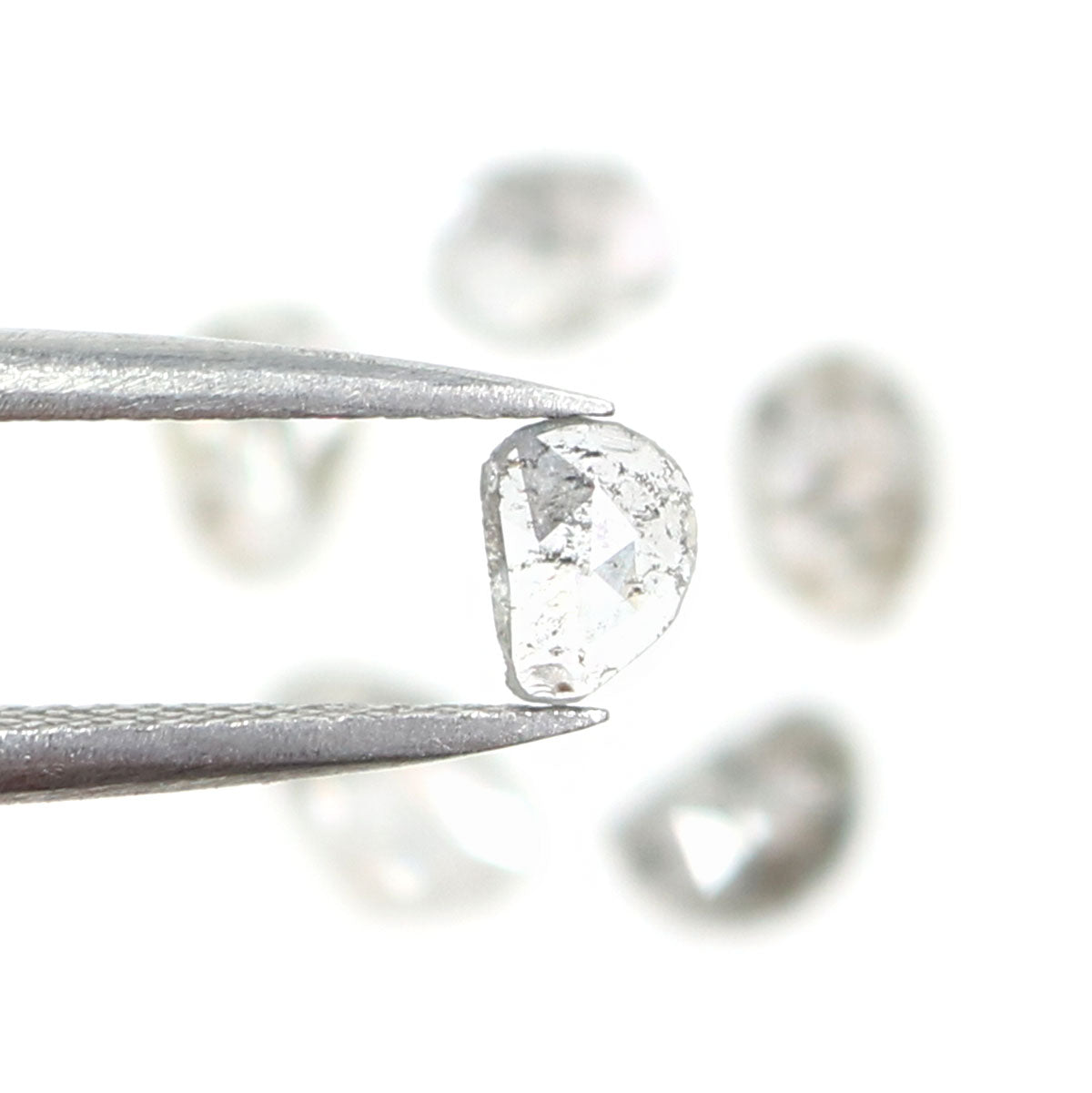 1.10 Ct Natural Loose Slice Shape Diamond Salt And Pepper Slice Diamond 4.90 MM Natural Black Grey Color Slice Irregular Cut Diamond LQ2526