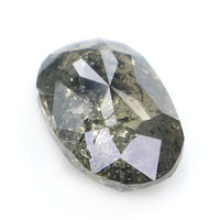 Natural Loose Oval Salt And Pepper Diamond Black Grey Color 0.67 CT 6.95 MM Oval Shape Rose Cut Diamond KR2272
