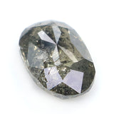 Natural Loose Oval Salt And Pepper Diamond Black Grey Color 0.67 CT 6.95 MM Oval Shape Rose Cut Diamond KR2272