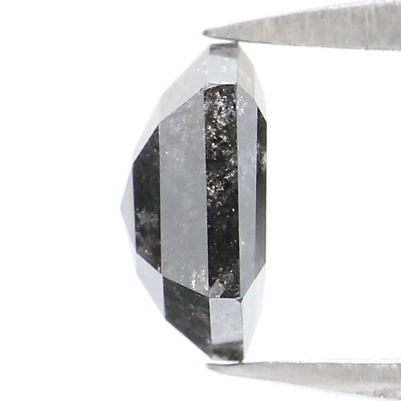 0.89 CT Natural Loose Hexagon Shape Diamond Salt And Pepper Hexagon Diamond 6.35 MM Black Grey Color Hexagon Shape Rose Cut Diamond QL2163