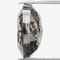 1.00 CT Natural Loose Oval Shape Diamond Salt And Pepper Oval Diamond 6.55 MM Natural Loose Black Grey Color Oval Rose Cut Diamond QL761
