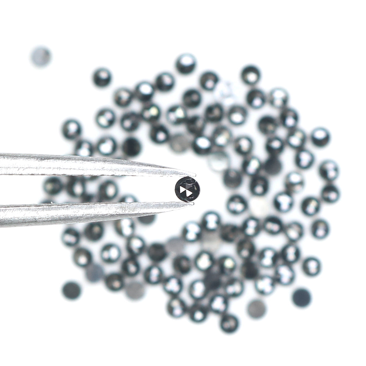 2.55 CT Natural Loose Round Rose Cut Diamond Black Color Round Shape Diamond 1.80 MM Natural Loose Black Color Round Rose Cut Diamond LQ1877