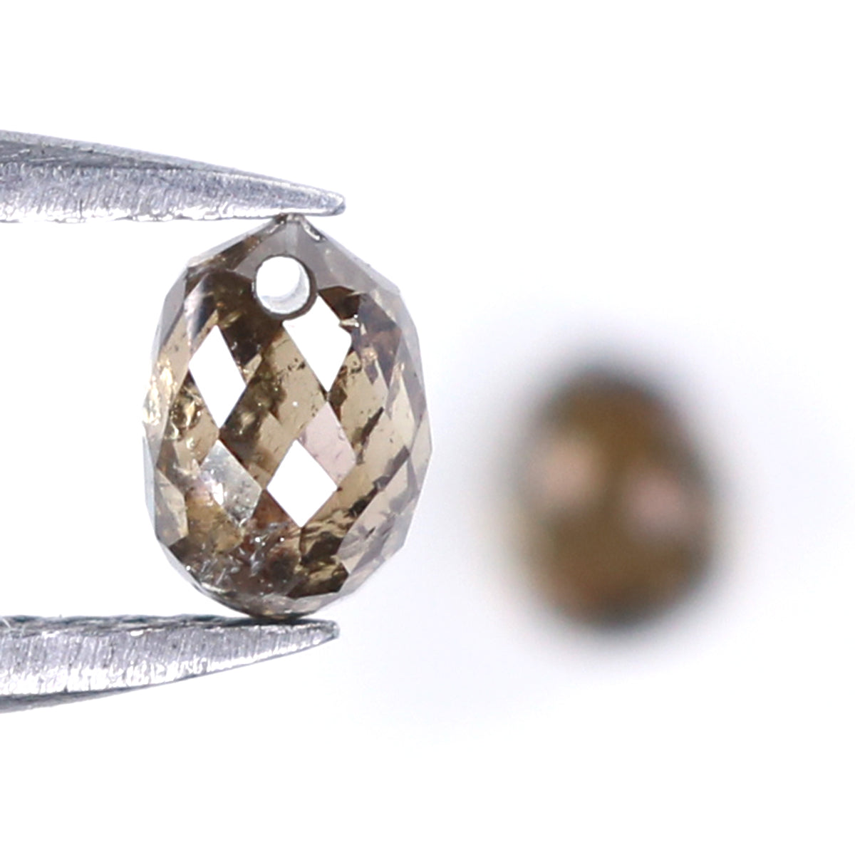 Natural Loose briolette Brown Color Diamond 0.86 CT 4.29 MM Drop Shape Rose Cut Diamond L9911