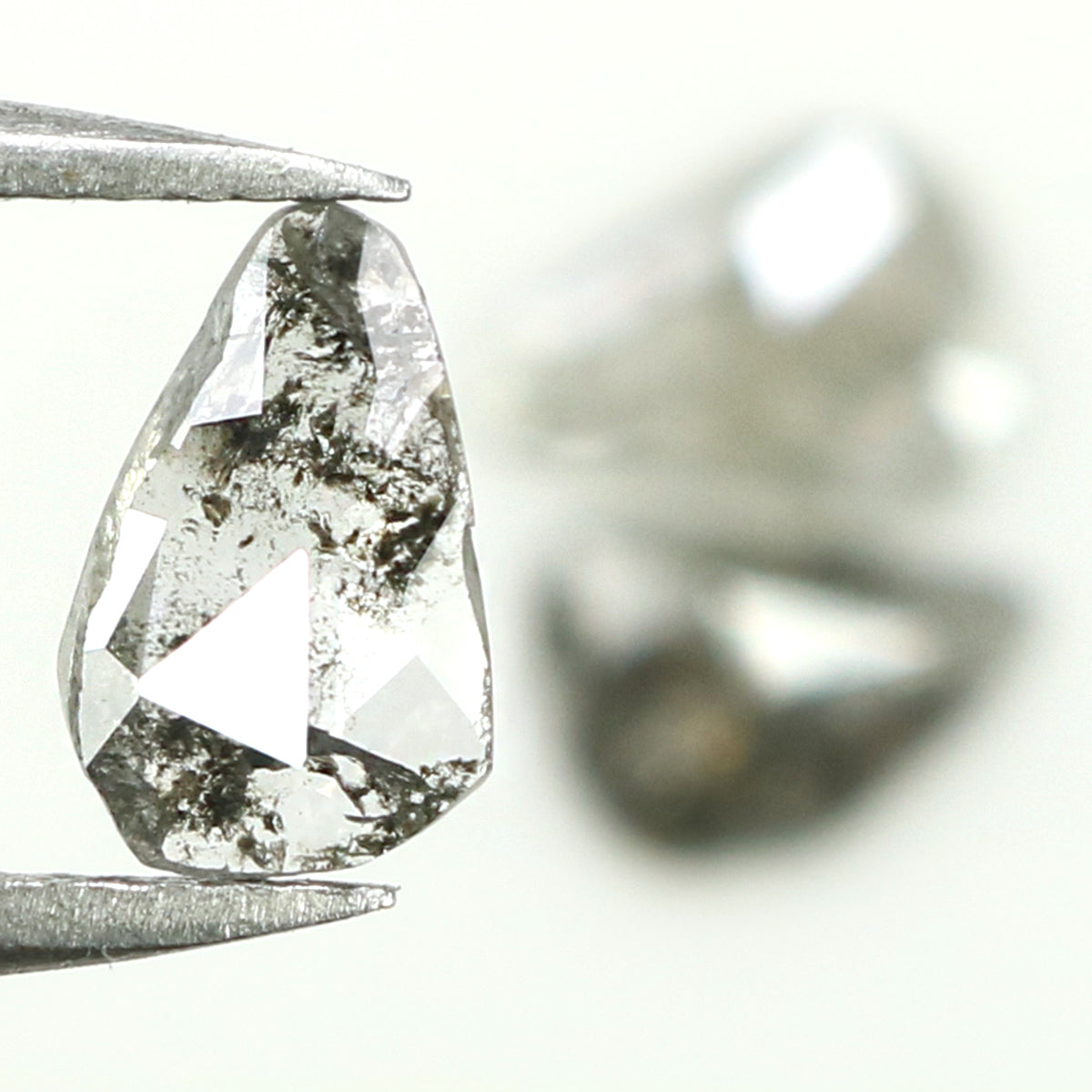 1.06 Ct Natural Loose Slice Shape Diamond Salt And Pepper Slice Cut Diamond 6.60 MM Natural Black Grey Diamond Irregular Cut Diamond KQ2423