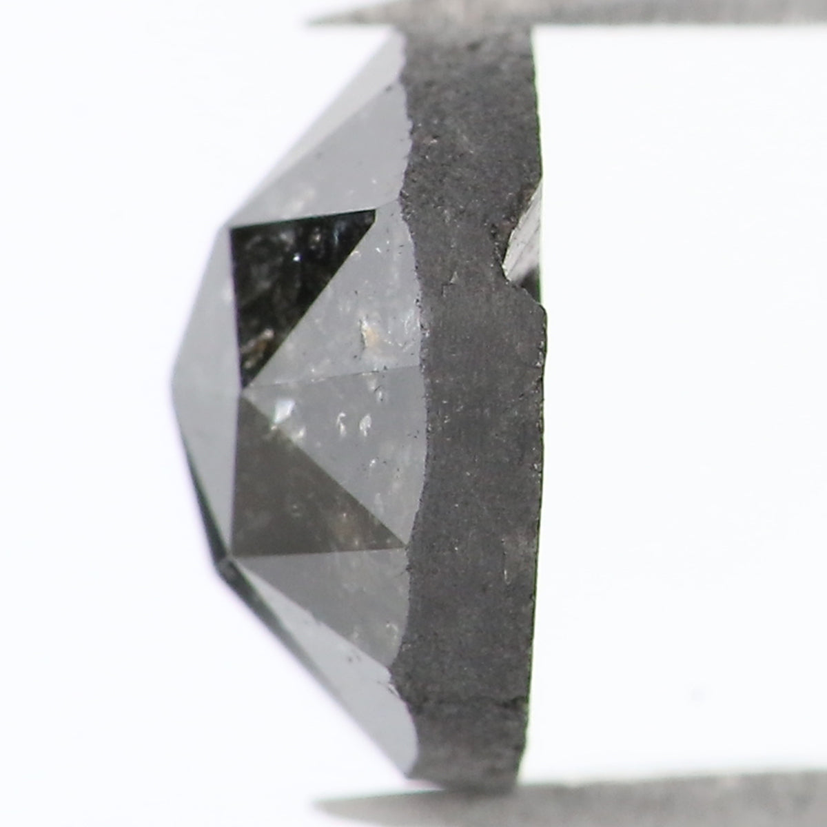 1.72 CT Natural Loose Round Rose Cut Diamond Salt And Pepper Round Diamond 7.40 MM Natural Loose Black Grey Color Rose Cut Diamond LQ1637