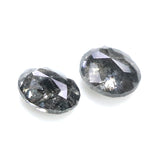 Natural Loose Oval Salt And Pepper Diamond Black Grey Color 0.64 CT 4.50 MM Oval Shape Rose Cut Diamond KDL502