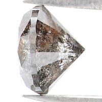 Natural Loose Round Salt And Pepper Diamond Black Grey Color 0.84 CT 5.50 MM Round Brilliant Cut Diamond L8031