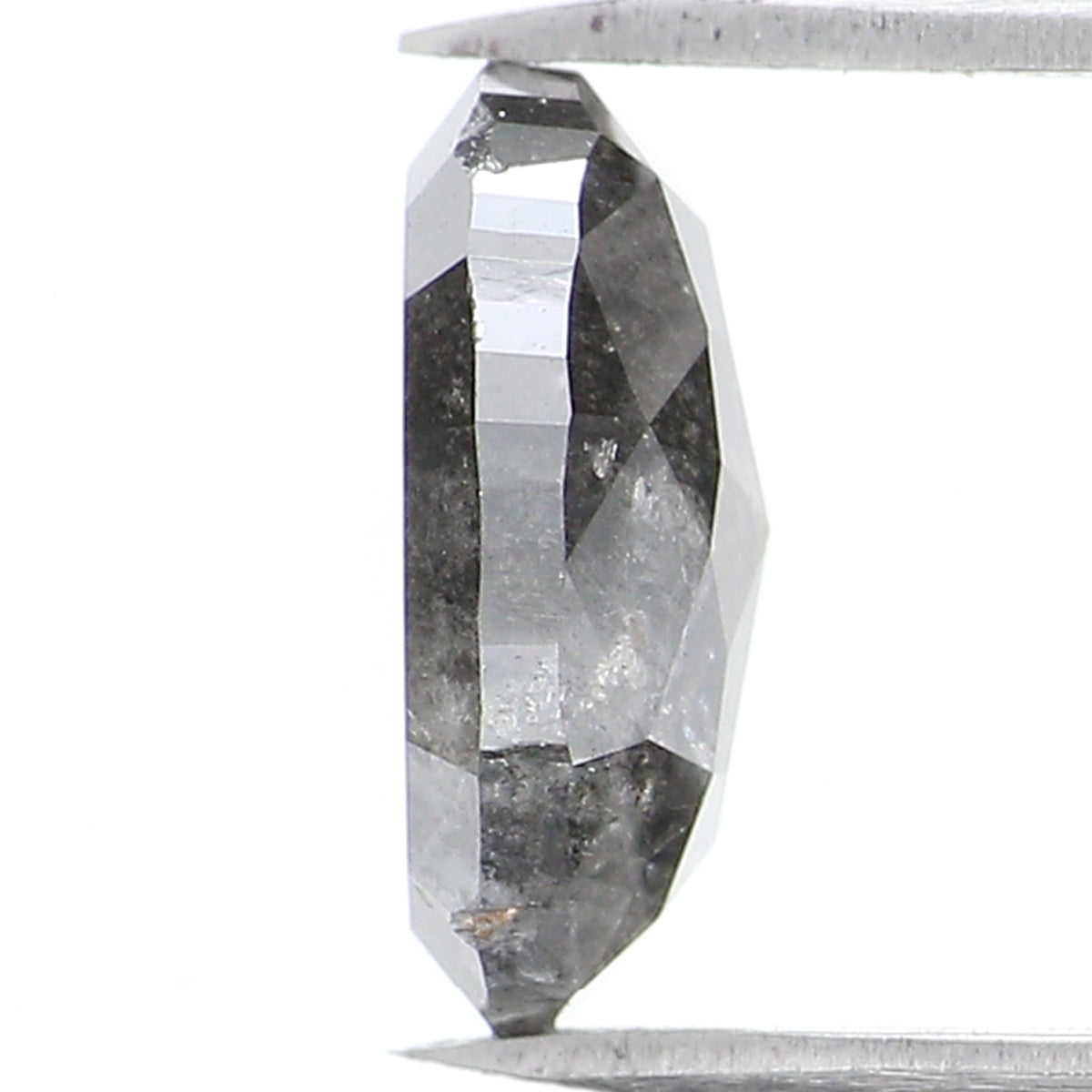 1.04 CT Natural Loose Oval Shape Diamond Salt And Pepper Oval Diamond 7.35 MM Natural Loose Black Grey Color Oval Rose Cut Diamond QL1021