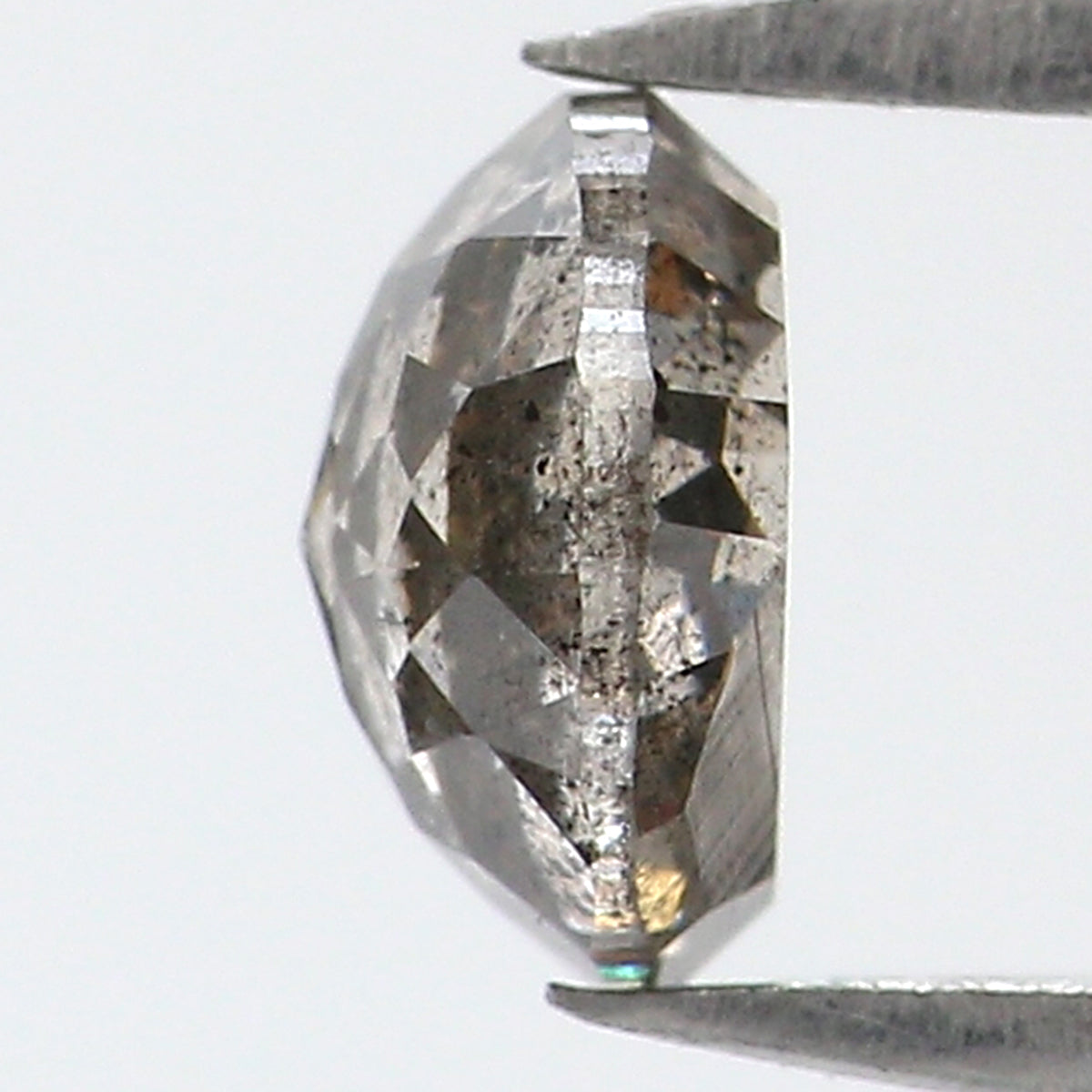 0.66 Ct Natural Loose Round Rose Cut Diamond Salt And Pepper Round Shape Diamond 5.20 MM Natural Black Grey Round Rose Cut Diamond LQ9291