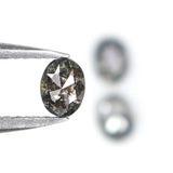 Natural Loose Oval Diamond, Salt And Pepper Oval Diamond, Natural Loose Diamond, Oval Rose Cut Diamond, 0.73 CT Oval Shape Diamond L2776