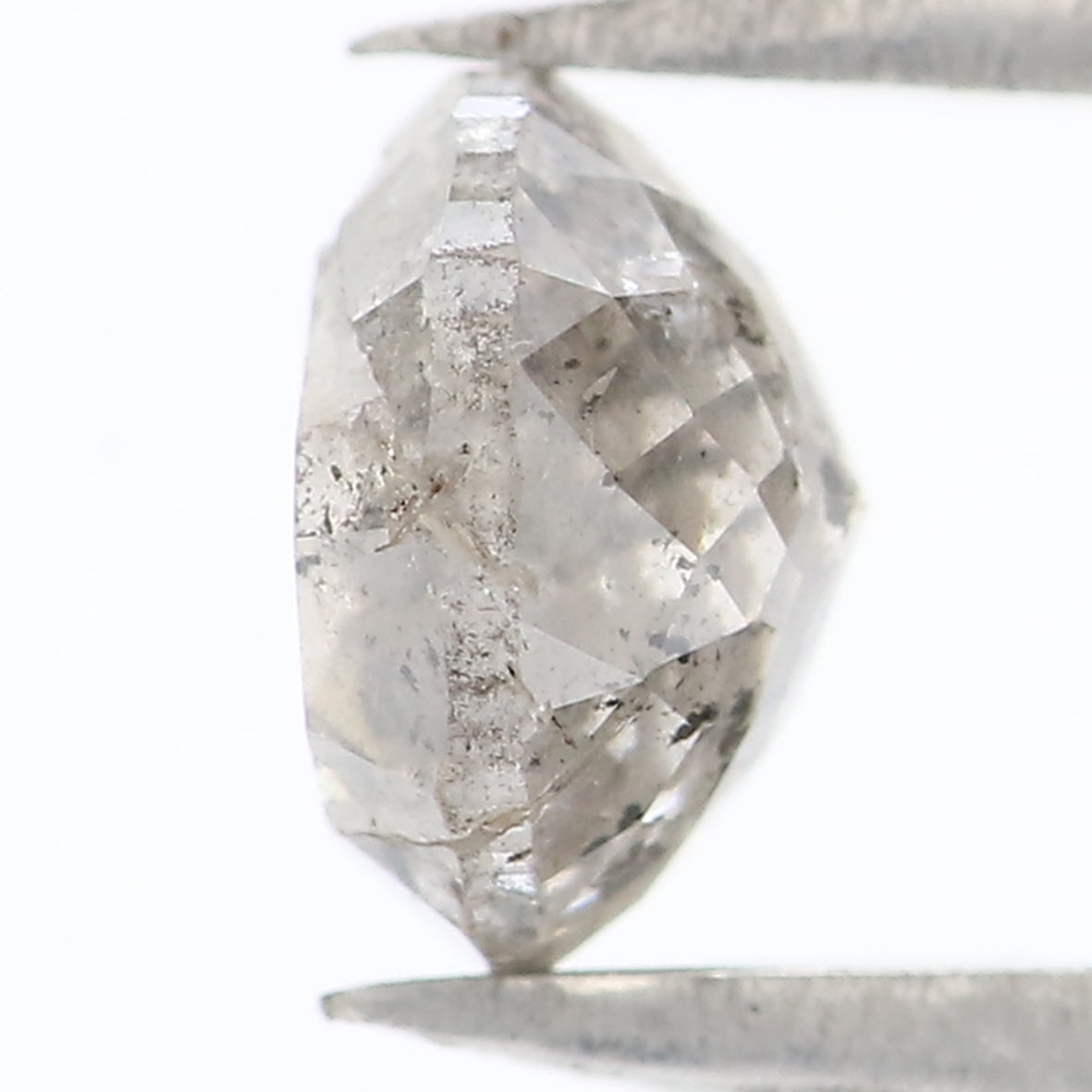 0.96 CT Natural Loose Round Rose Cut Diamond Salt And Pepper Round Diamond 5.70 MM Natural Loose Black Grey Color Rose Cut Diamond LQ9361
