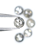 Natural Loose Rose Cut Salt And Pepper Diamond Black Grey Color 1.69 CT 3.70 MM Round Rose Cut Shape Diamond L989