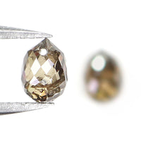 Natural Loose briolette Brown Color Diamond 1.28 CT 5.25 MM Drop Shape Rose Cut Diamond L148