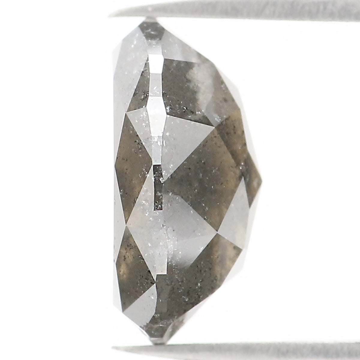 3.09 Ct Natural Loose Oval Shape Diamond Salt And Pepper Oval Diamond 9.90 MM Natural Diamond Black Grey Color Oval Rose Cut Diamond QL1145