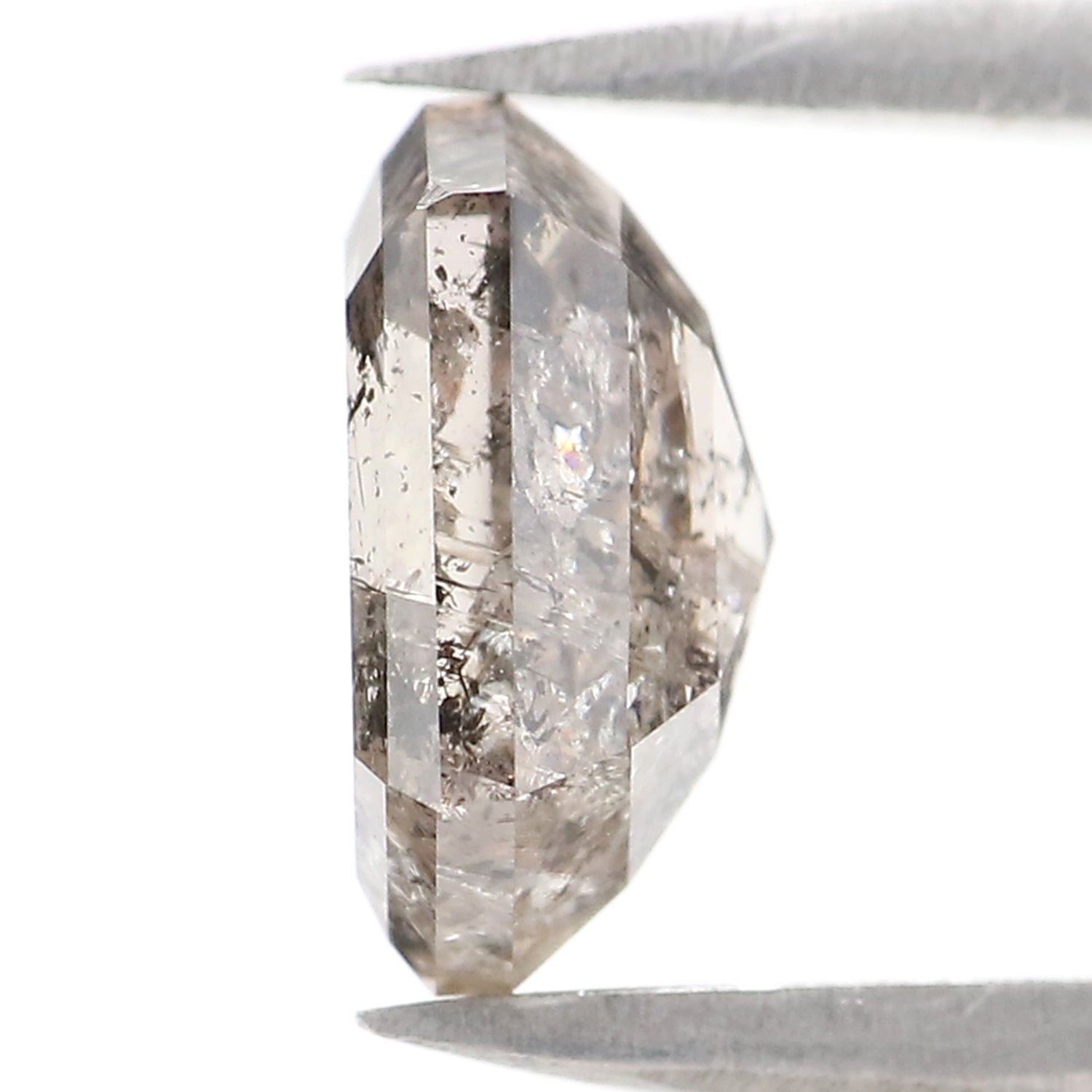 1.79 CT Natural Loose Hexagon Shape Diamond Salt And Pepper Hexagon Diamond 8.25 MM Black Grey Color Hexagon Shape Rose Cut Diamond QL2546