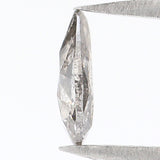 Natural Loose Pear Salt And Pepper Diamond Black Grey Color 0.43 CT 6.50 MM Pear Shape Rose Cut Diamond KR1846