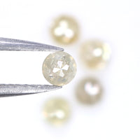 Natural Loose Rose Cut Grey Yellow Diamond Color 1.24 CT 3.50 MM Round Rose Cut Shape Diamond L9782
