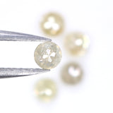 Natural Loose Rose Cut Grey Yellow Diamond Color 1.24 CT 3.50 MM Round Rose Cut Shape Diamond L9782