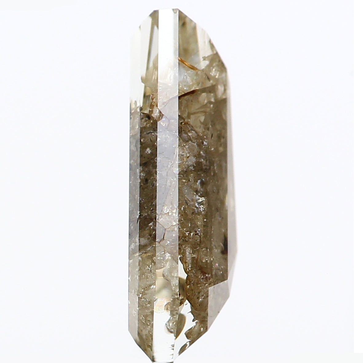 2.61 CT Natural Loose Coffin Cut Diamond Grey Brown Color Coffin Shape Diamond 11.05 MM Natural Loose Diamond Coffin Rose Cut Diamond QL400
