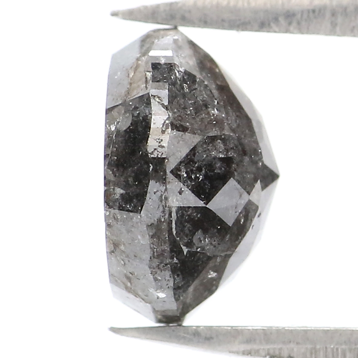 2.07 CT Natural Loose Round Rose Cut Diamond Salt And Pepper Round Diamond 7.65 MM Natural Loose Black Color Diamond Rose Cut Diamond LQ026