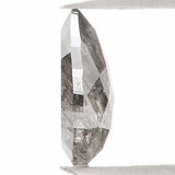 Natural Loose Pear Salt And Pepper Diamond Black Grey Color 0.39 CT 5.85 MM Pear Shape Rose Cut Diamond L1182
