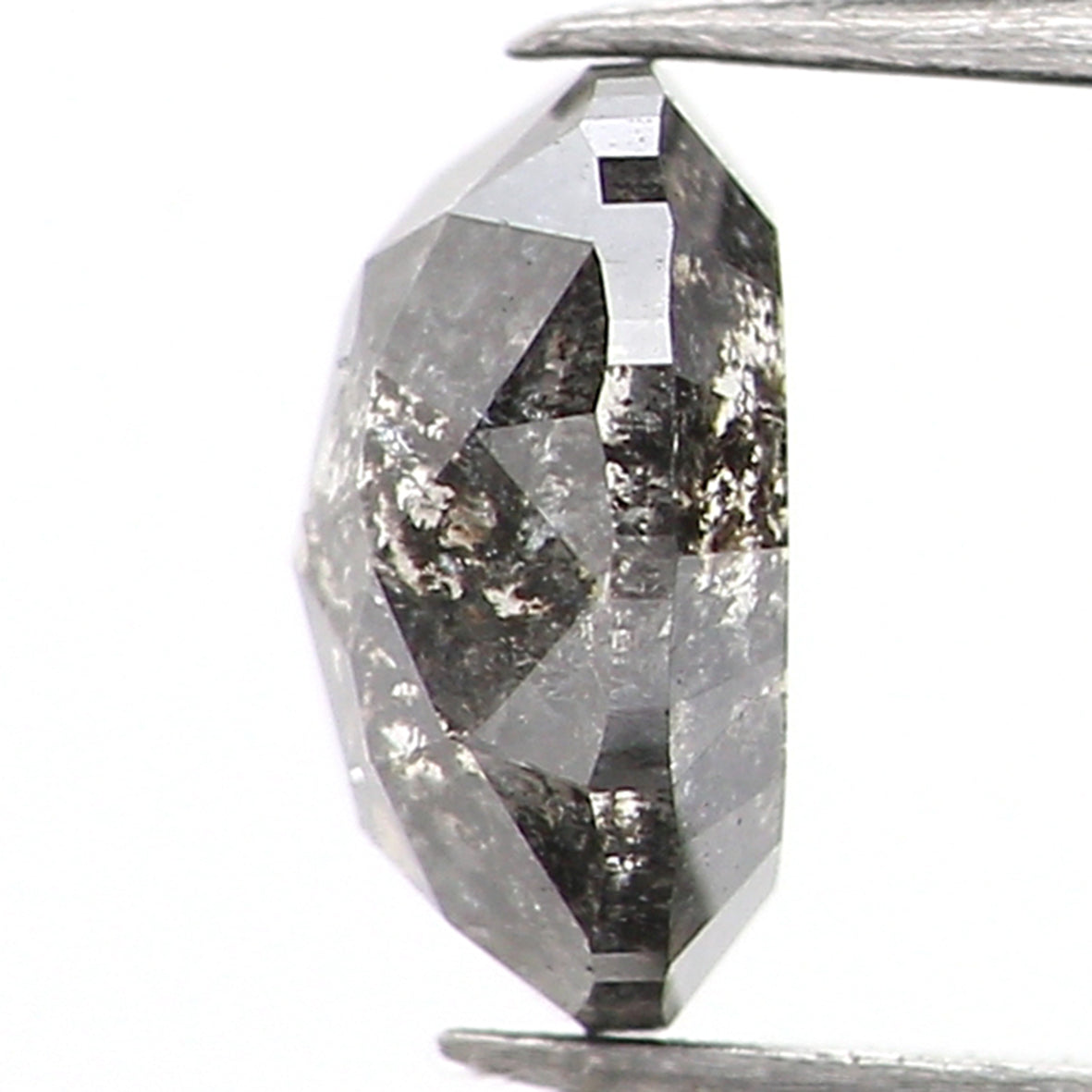0.37 CT Natural Loose Oval Shape Diamond Salt And Pepper Oval Cut Diamond 4.80 MM Natural Loose Black Grey Color Oval Rose Cut Diamond LQ701